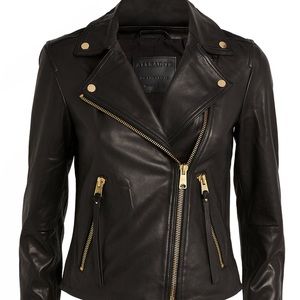 ALLSAINTS WOMENS BLACK 100% LAMB LEATHER